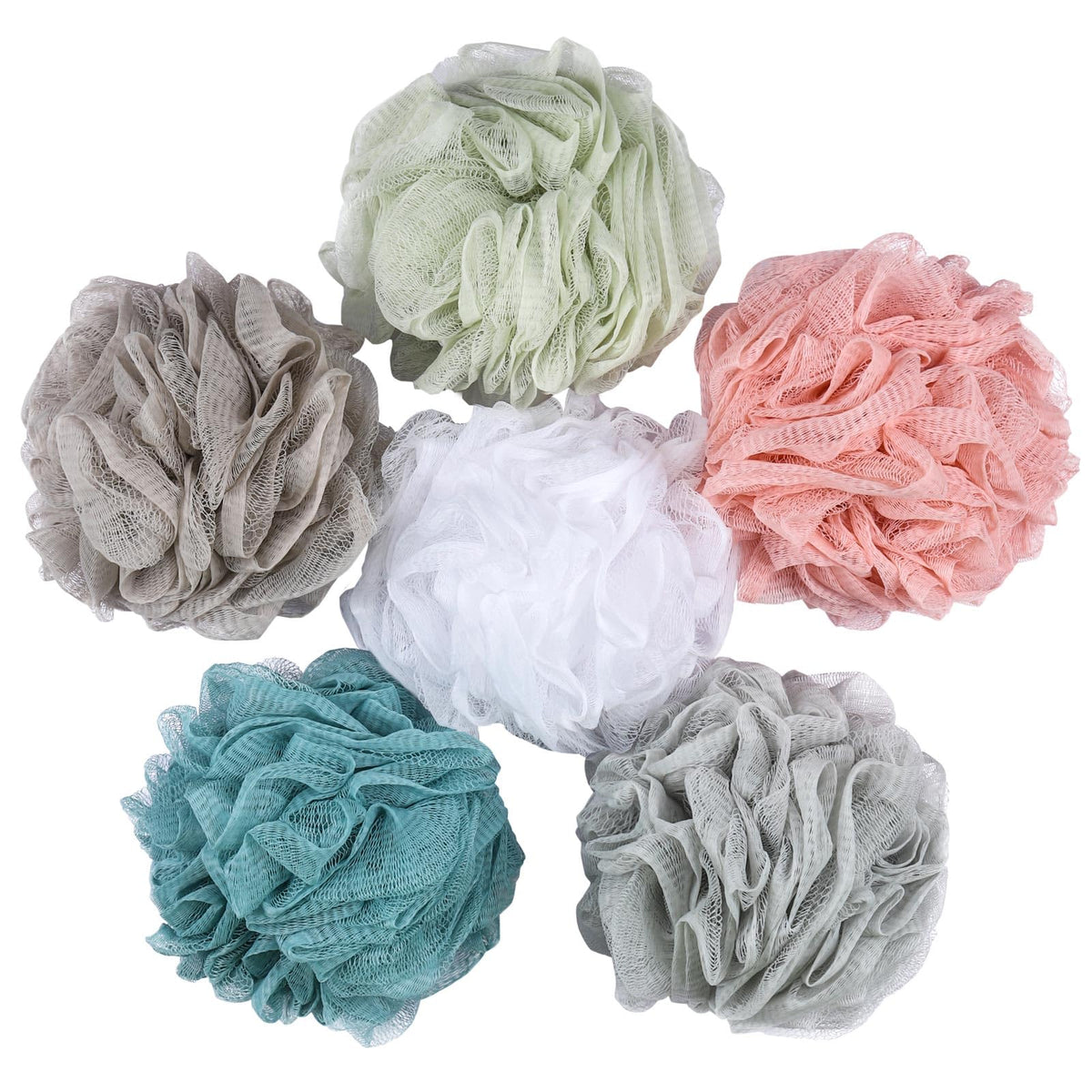 BTYMS shower pouf 60g foam boosts rich lather for gentle cleansing.