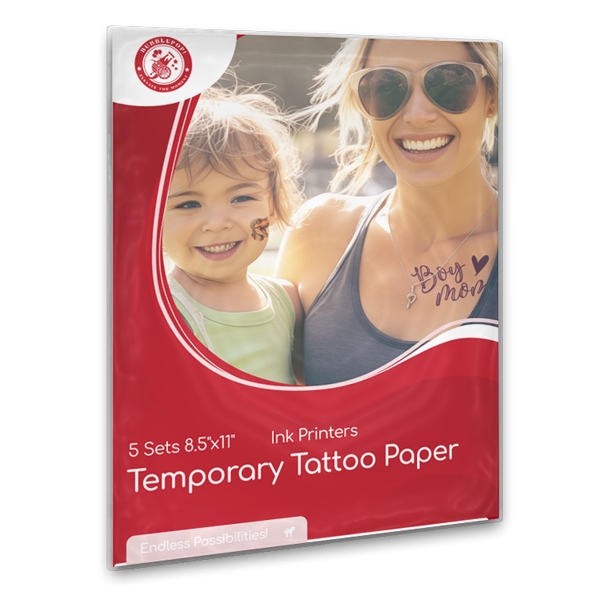 BubblePop! papel tatuajes impresión por inyección de tinta en blanco 85x11 para diseños caseros