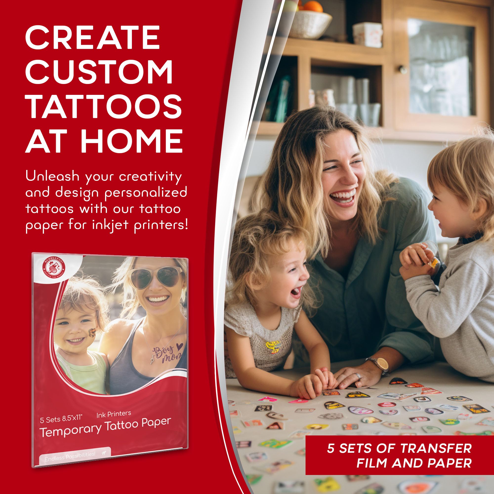 BubblePop! tatuajes temporales resistentes al agua para uso diario y fiestas