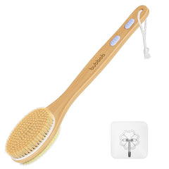 Bubbob exfoliador con mango largo para alcanzar la espalda cómodamente.