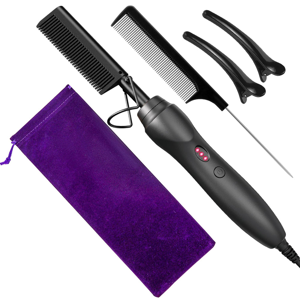 BudiGl hot comb straightener hair glide for silky, straight styles.