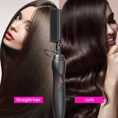 BudiGl hot comb straightener wig styling for natural finishes.