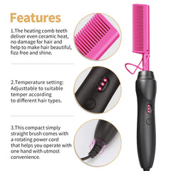 BudiGl multiuse hot comb for straightening, curling, or waves.