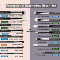 Bueart Design goat hair brush, ultra-soft for seamless powder eye shadow blending