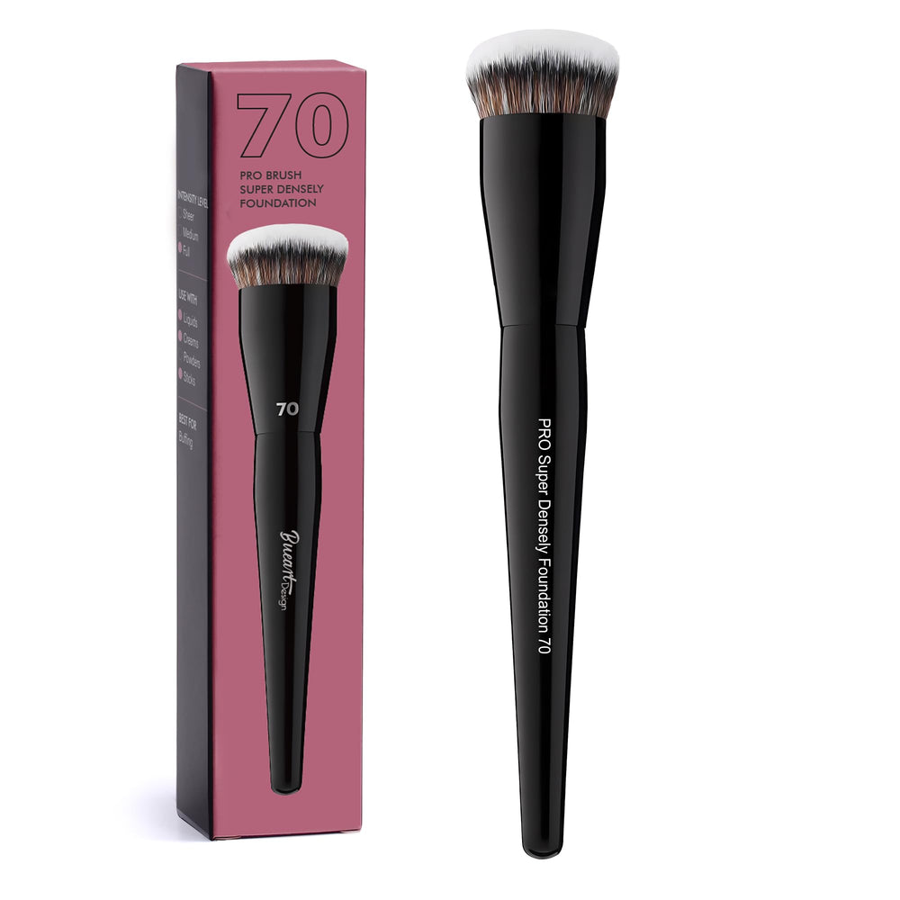 Bueart Design head-closeup of the professional dense buffing brush for even foundation