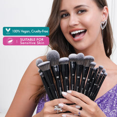 Bueart Design synthetic bristles deliver ultra-soft, even powder and cream application