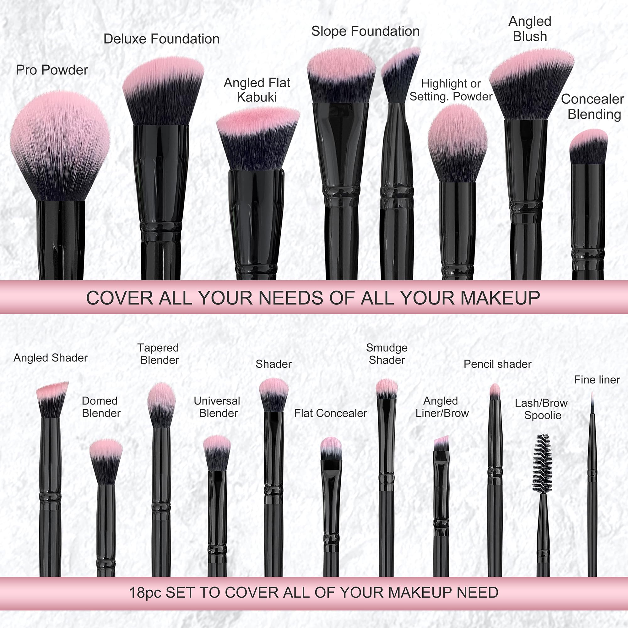 Bueart Design tapered highlighter brush blends luminous color.