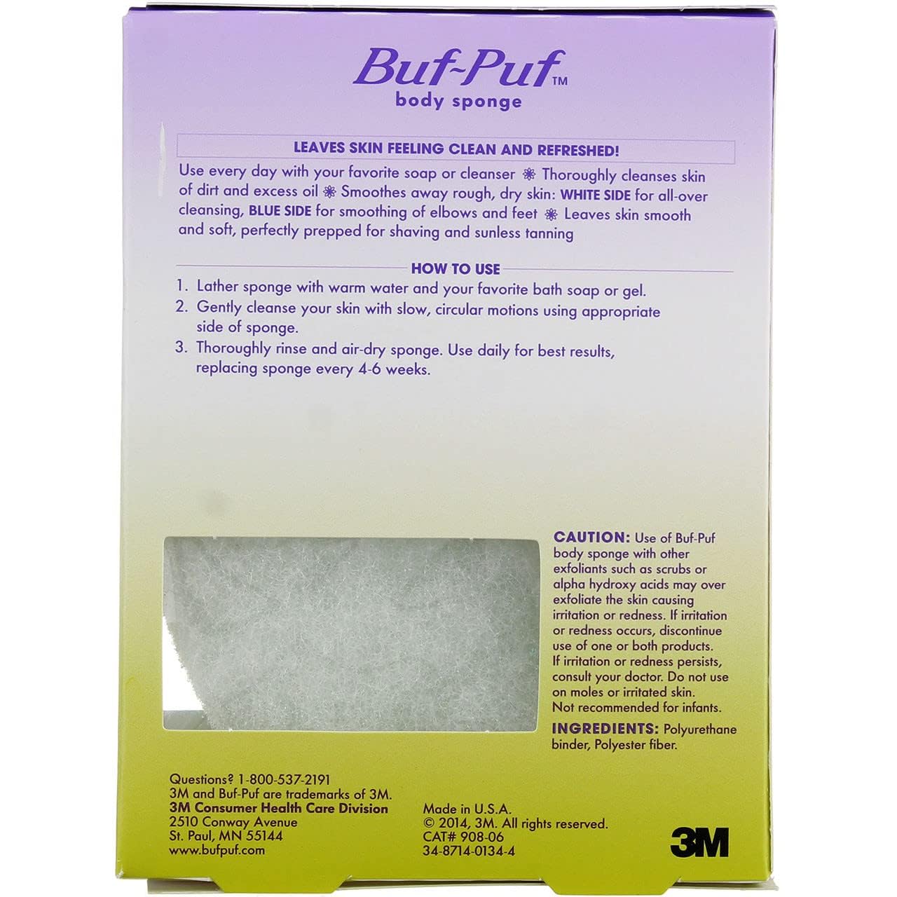 Buf-Puf body sponge leaves skin brighter and healthier-looking