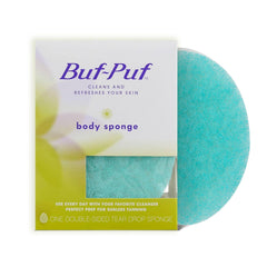 Buf-Puf Body Sponge showing two-sided design for cleansing and exfoliation