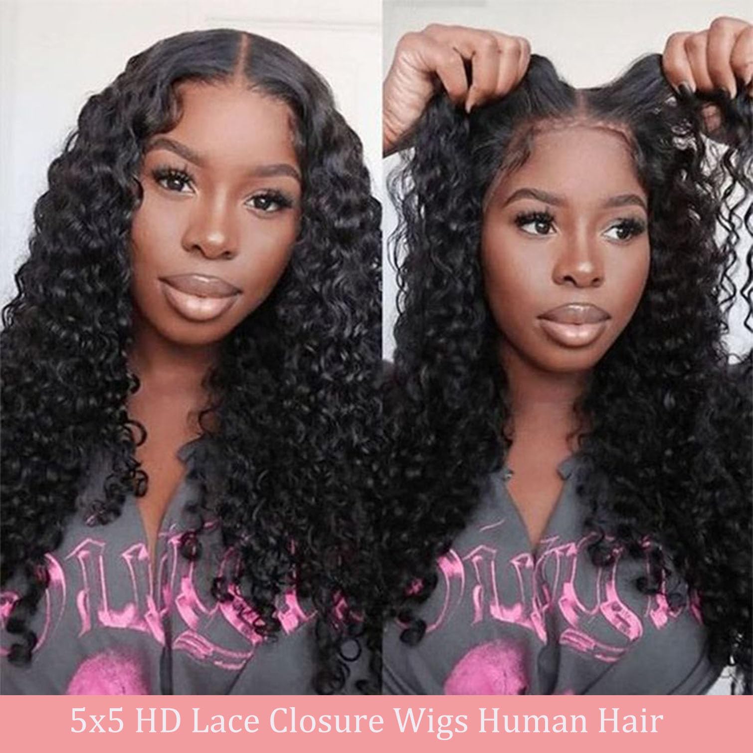 Bugtum 5x5 HD lace closure detail for seamless part