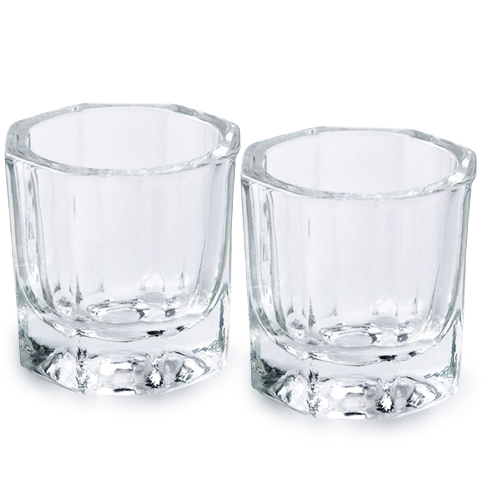Bulex dappen dish 2-pack clear glass for precise acrylic mixing and easy cleanup.