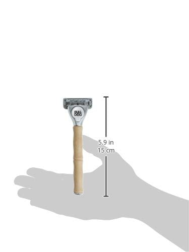 Bulldog bamboo razor close-up handle texture and natural finish