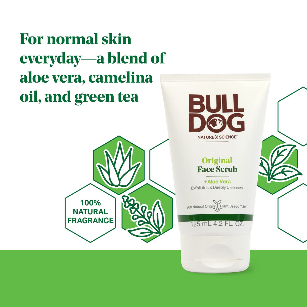 Bulldog Exfoliante Facial Original Camelina: aceites nutritivos para la piel.