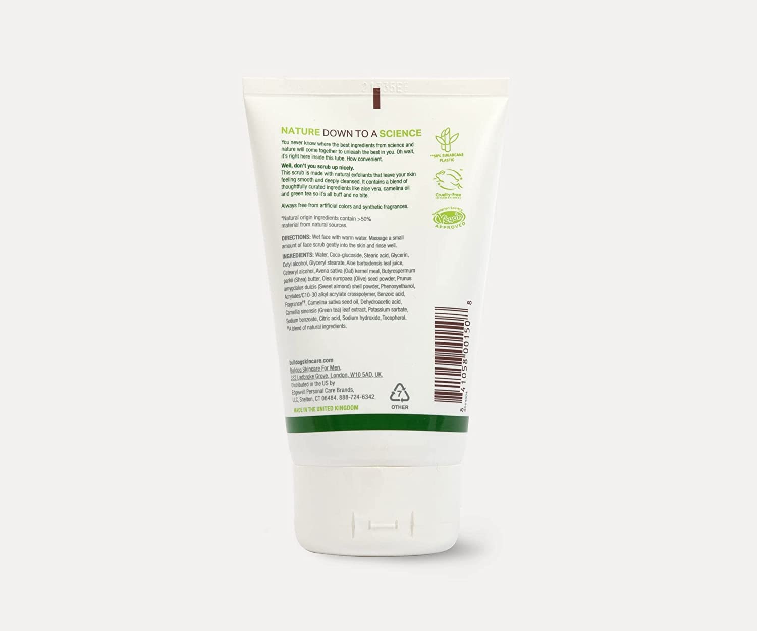 Bulldog Exfoliante Facial Original Te Verde: antioxidantes para piel limpia.