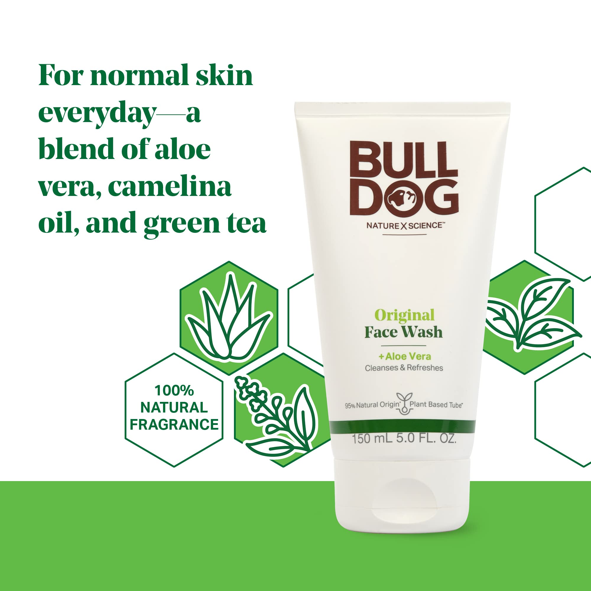 Close-up of Bulldog Original Face Wash lather on skin