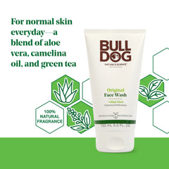 Close-up of Bulldog Original Face Wash lather on skin
