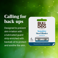 Bulldog refill with five blades designed for a close, comfortable shave