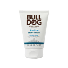 Bulldog hidratante facial sensible: botella que sugiere hidratación suave para piel sensible.