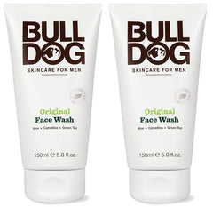 Bulldog limpiador facial original, frente con paquete de 2, limpieza suave para piel masculina