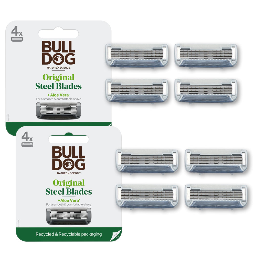 Bulldog Original Bamboo razor blade refill 8 count for a smooth close shave