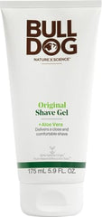 Bulldog Original Shave Gel ingredients Aloe Vera close-up highlighting skin comfort
