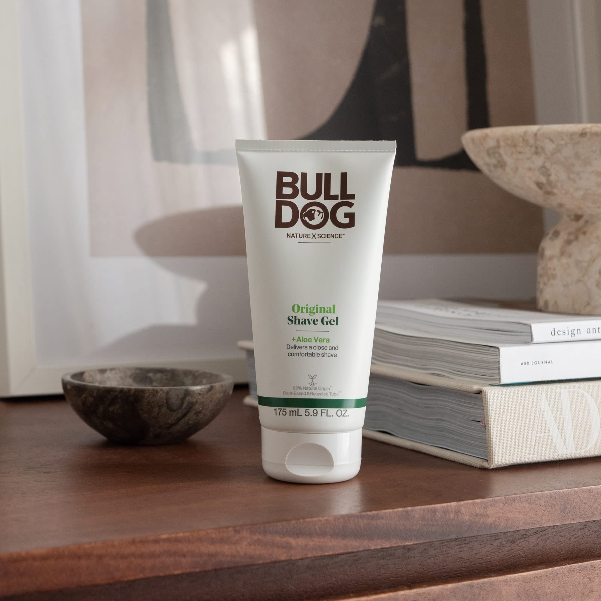 Cruelty-free badge beside Bulldog Original Shave Gel product