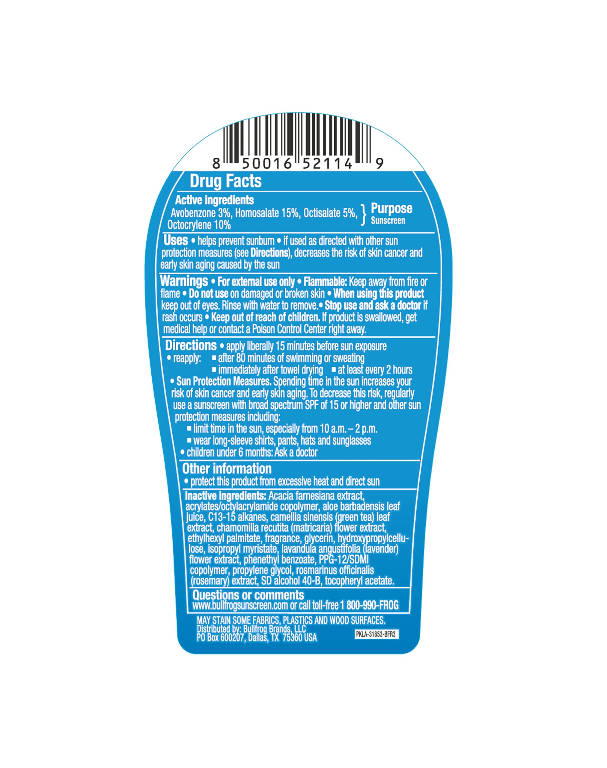 Bullfrog Quik Gel Sunscreen SPF 50 leaves a light, non-sticky finish.