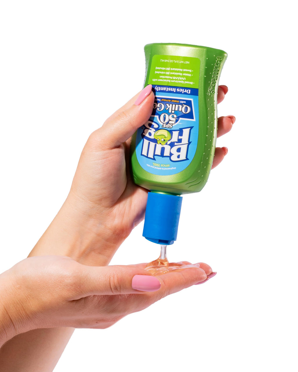 Bullfrog Quik Gel Sunscreen SPF 50 features antioxidants and soothing plant extracts.