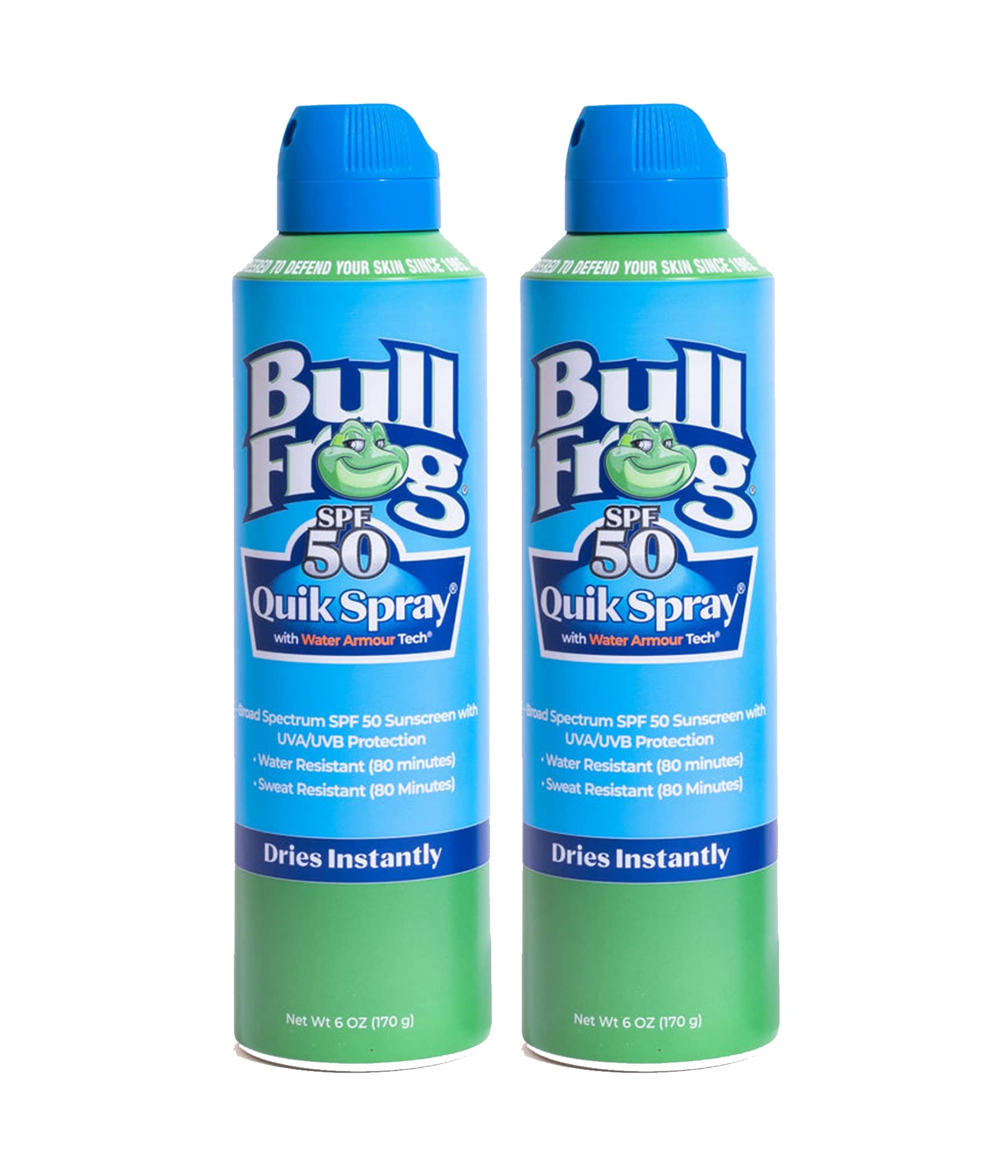 Bullfrog Quik Spray Sunscreen SPF 50 front bottle for everyday sun protection
