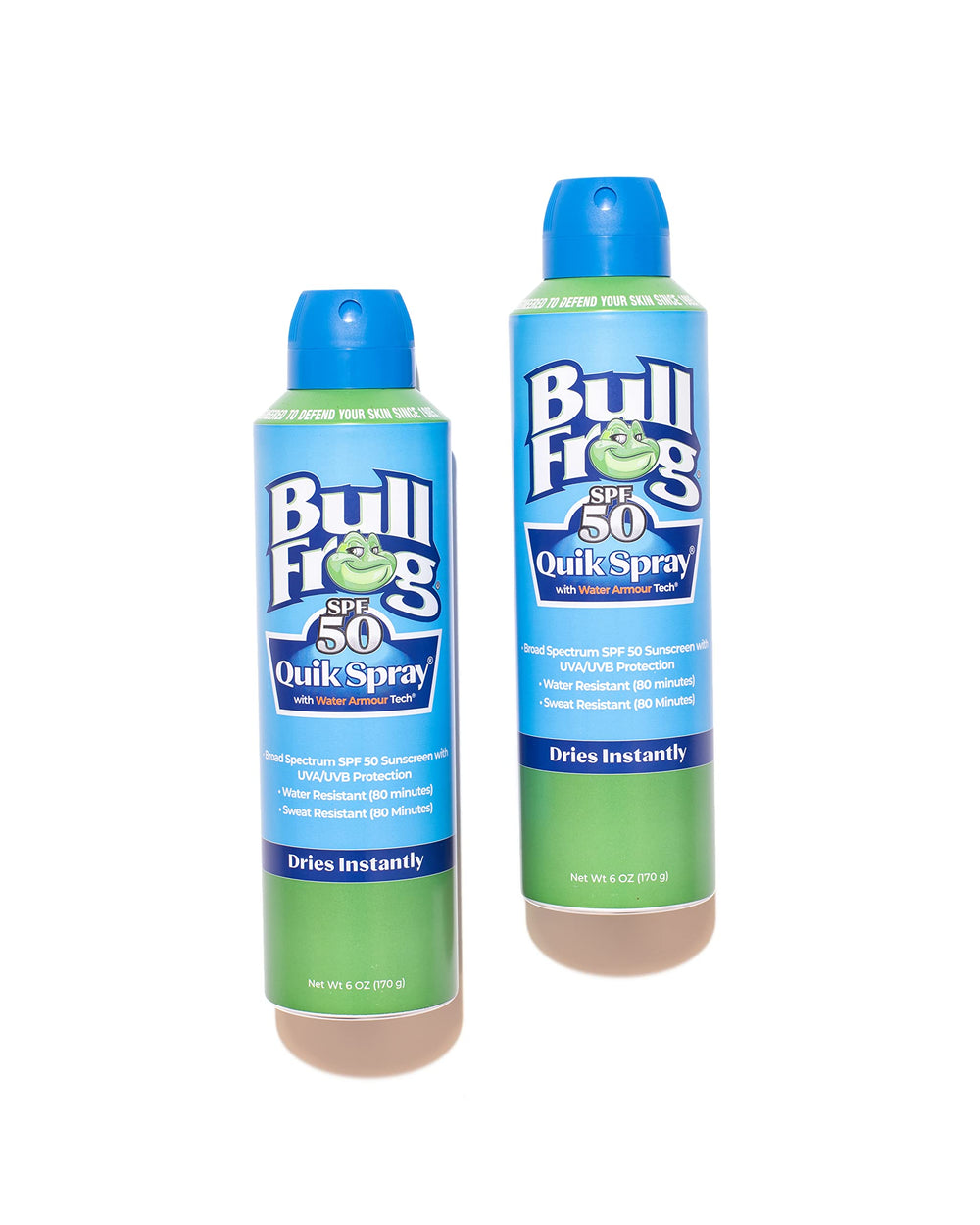 Bullfrog Quik Spray Sunscreen SPF 50 with antioxidants and plant extracts