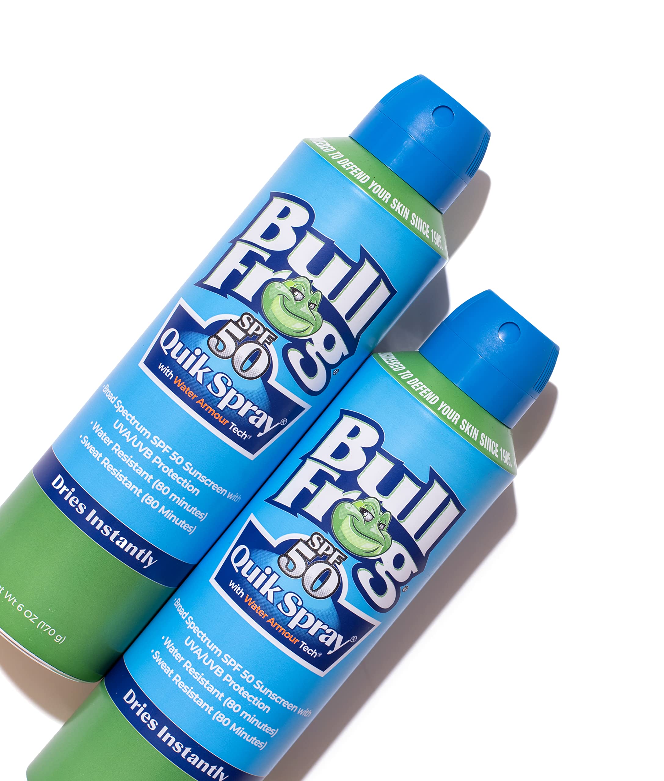 Bullfrog Quik Spray Sunscreen SPF 50 two-pack shown for family trips