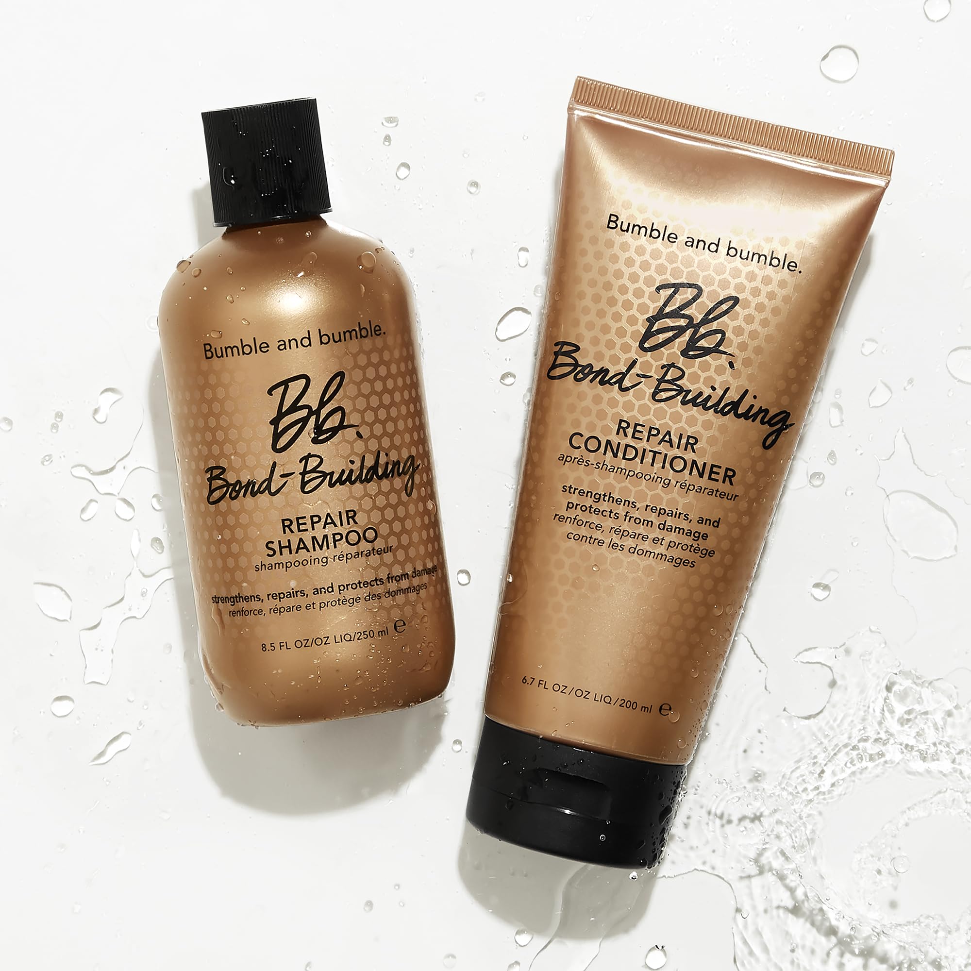 Bumble and bumble Bond Building Shampoo packaging conveys damage repair potential