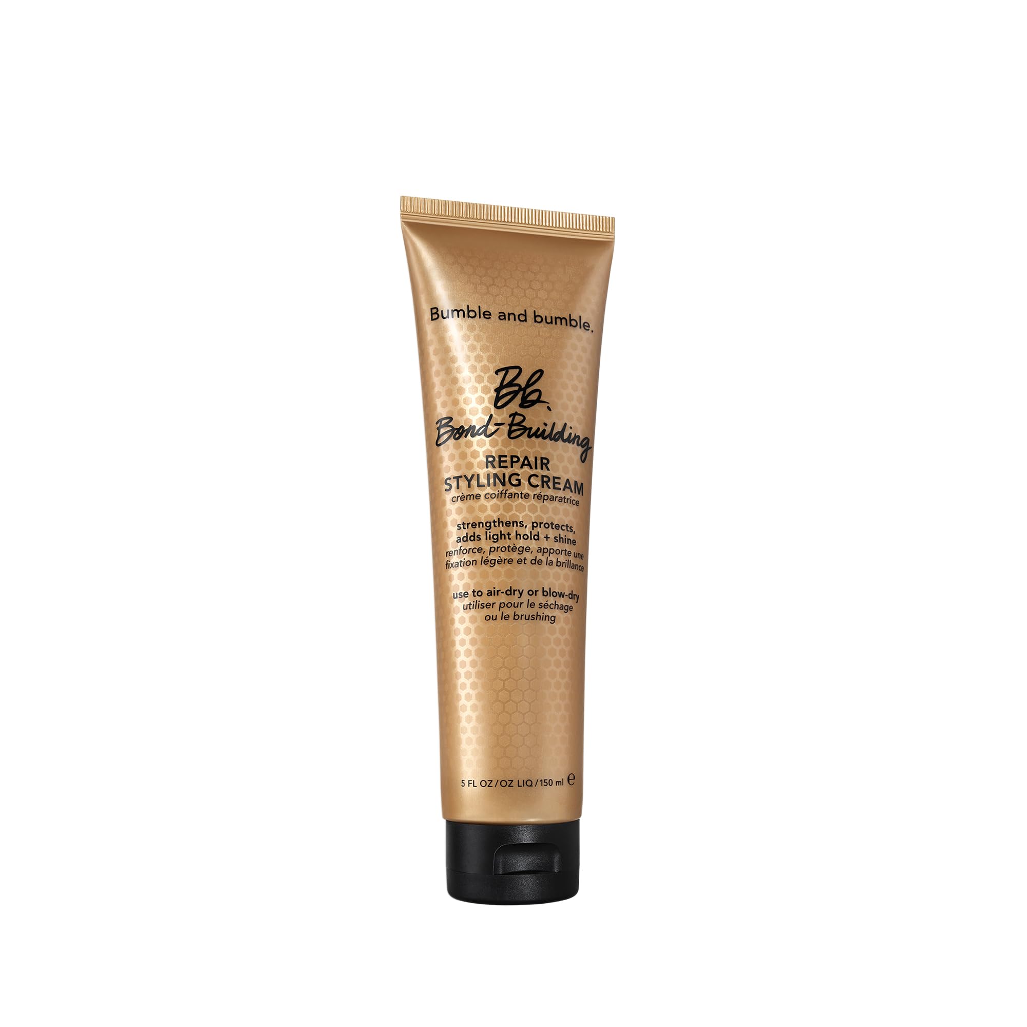 Bumble and bumble bond-building hair repair styling cream bottle for frizz control.