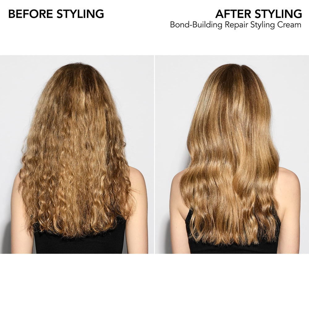 Bumble and bumble bond-building hair repair styling cream hand application demonstrates even spread.