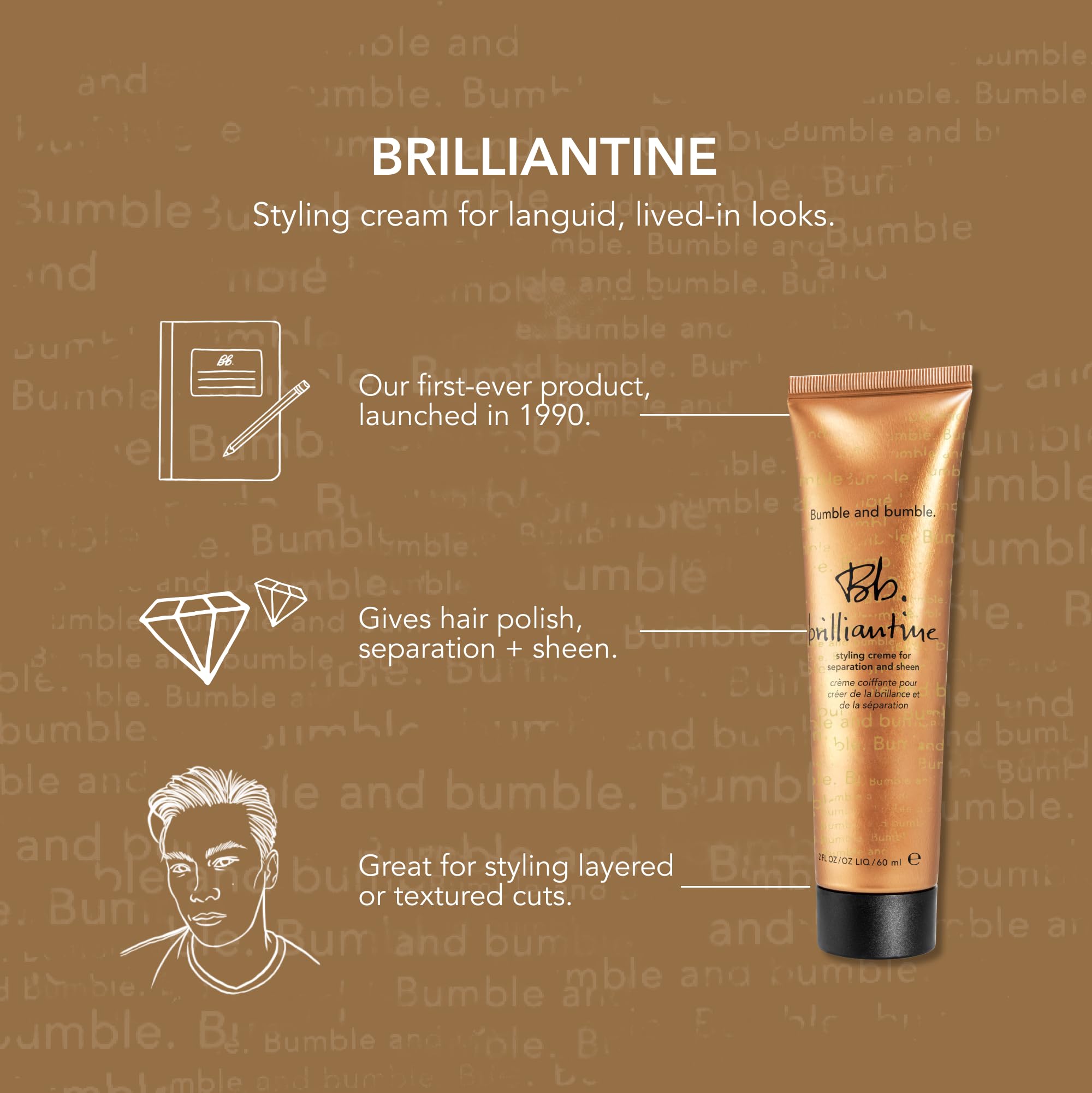 Brilliantine packaging front with modern design and branding