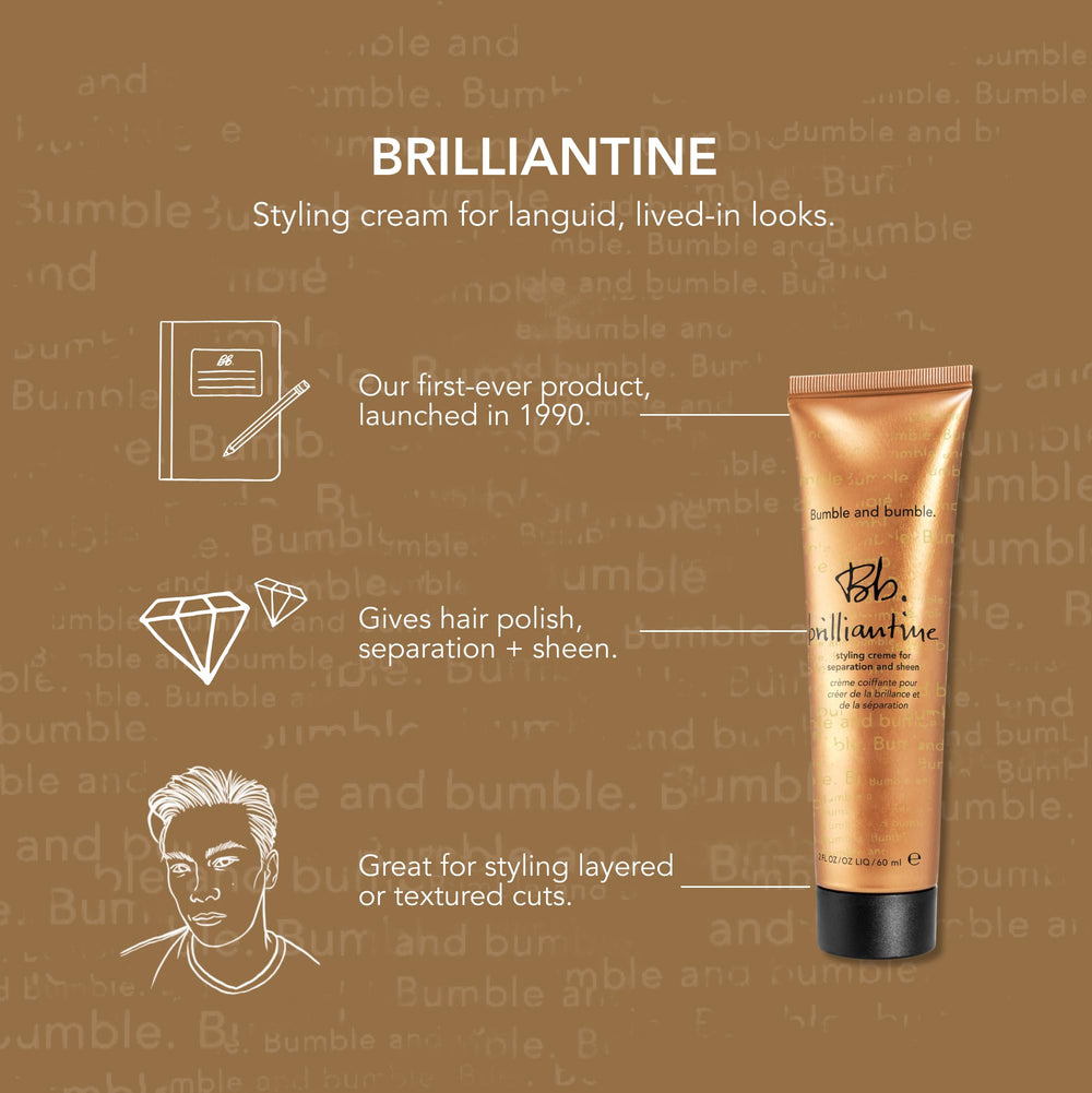 Brilliantine packaging front with modern design and branding