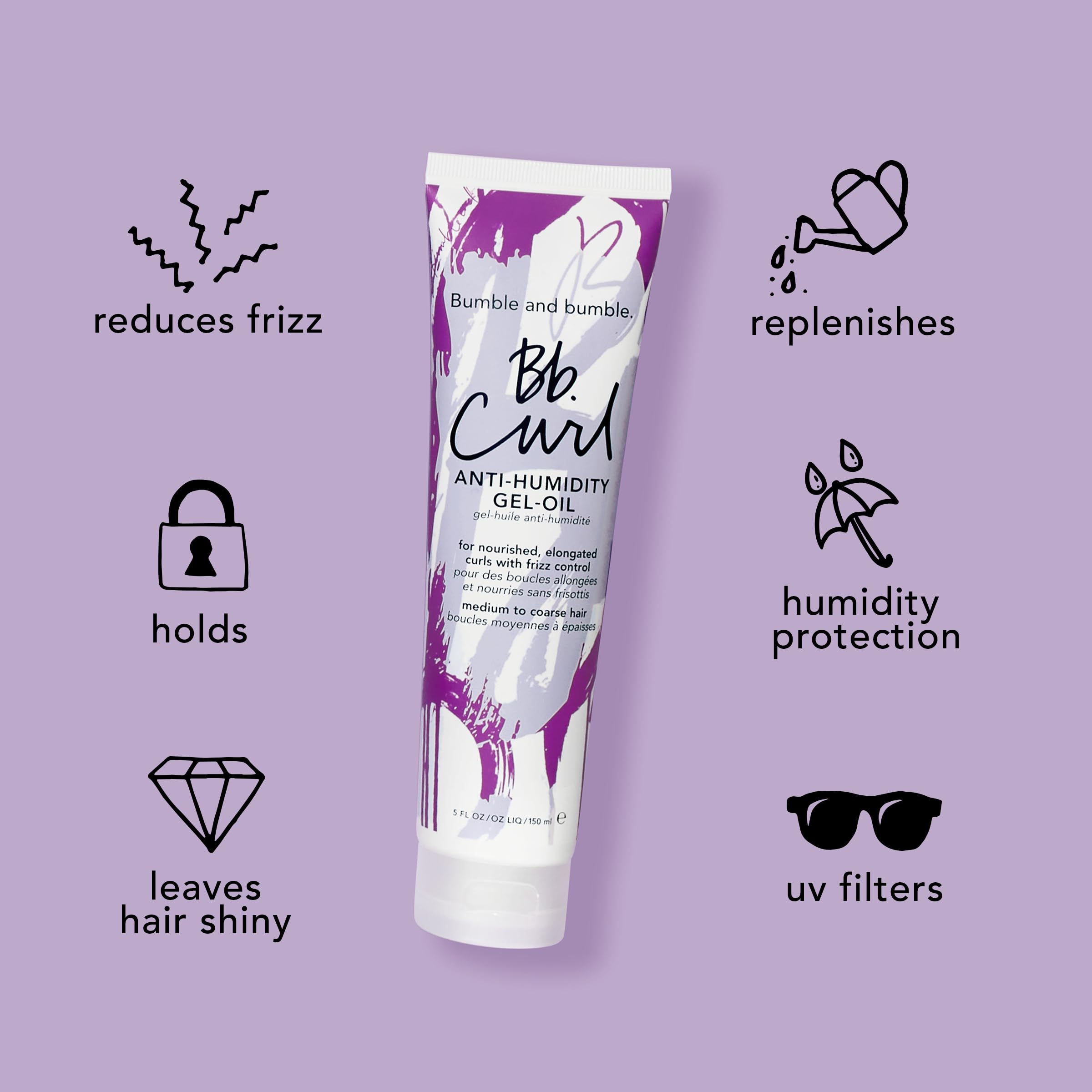 Bumble and bumble Curl Anti-Humidity Gel-Oil supports moisture, bounce, and shine for curls.