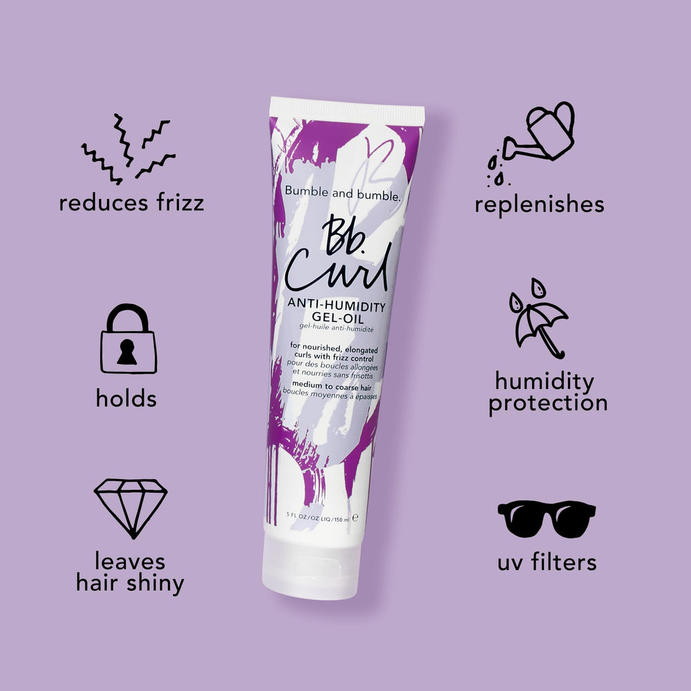 Bumble and bumble Curl Anti-Humidity Gel-Oil supports moisture, bounce, and shine for curls.