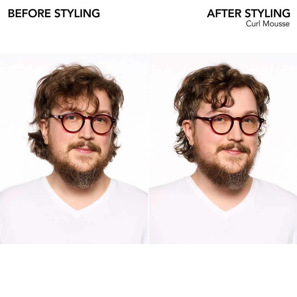 Bumble and bumble Curl Defining Mousse applied by hands shows lift and definition