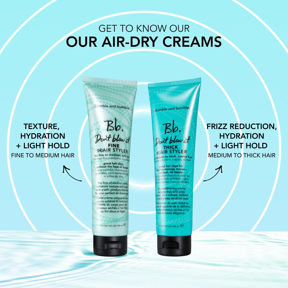 Bumble and bumble Don't Blow It Fine Air-Dry Cream image hints at citrus-tea fragrance notes.