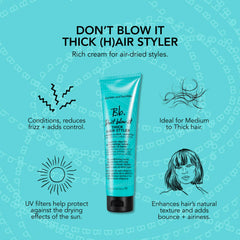 Bumble and bumble Don't Blow It Thick Air-Dry Cream close-up on hair texture.