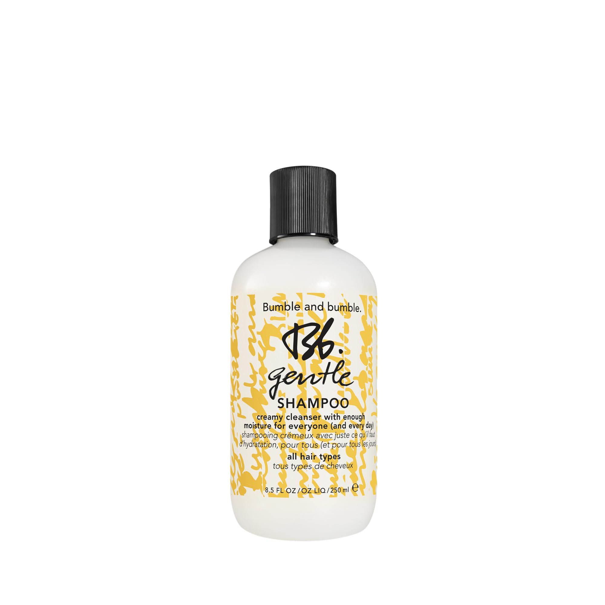 Bumble and bumble Gentle Hydrating Shampoo bottle closeup showing creamy daily moisture.