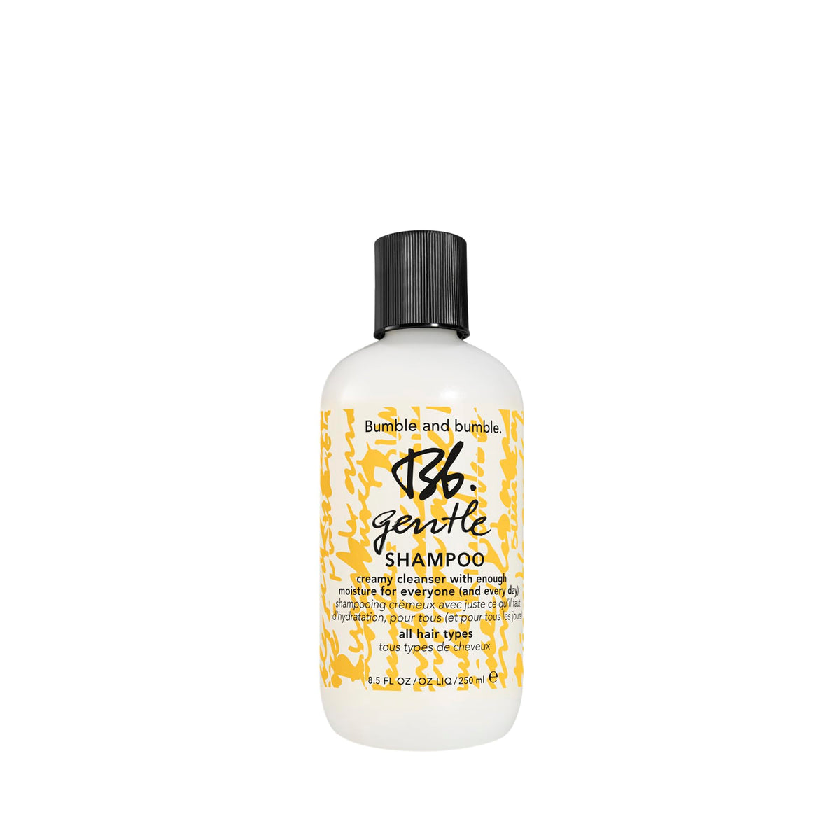 Bumble and bumble Gentle Hydrating Shampoo bottle closeup showing creamy daily moisture.