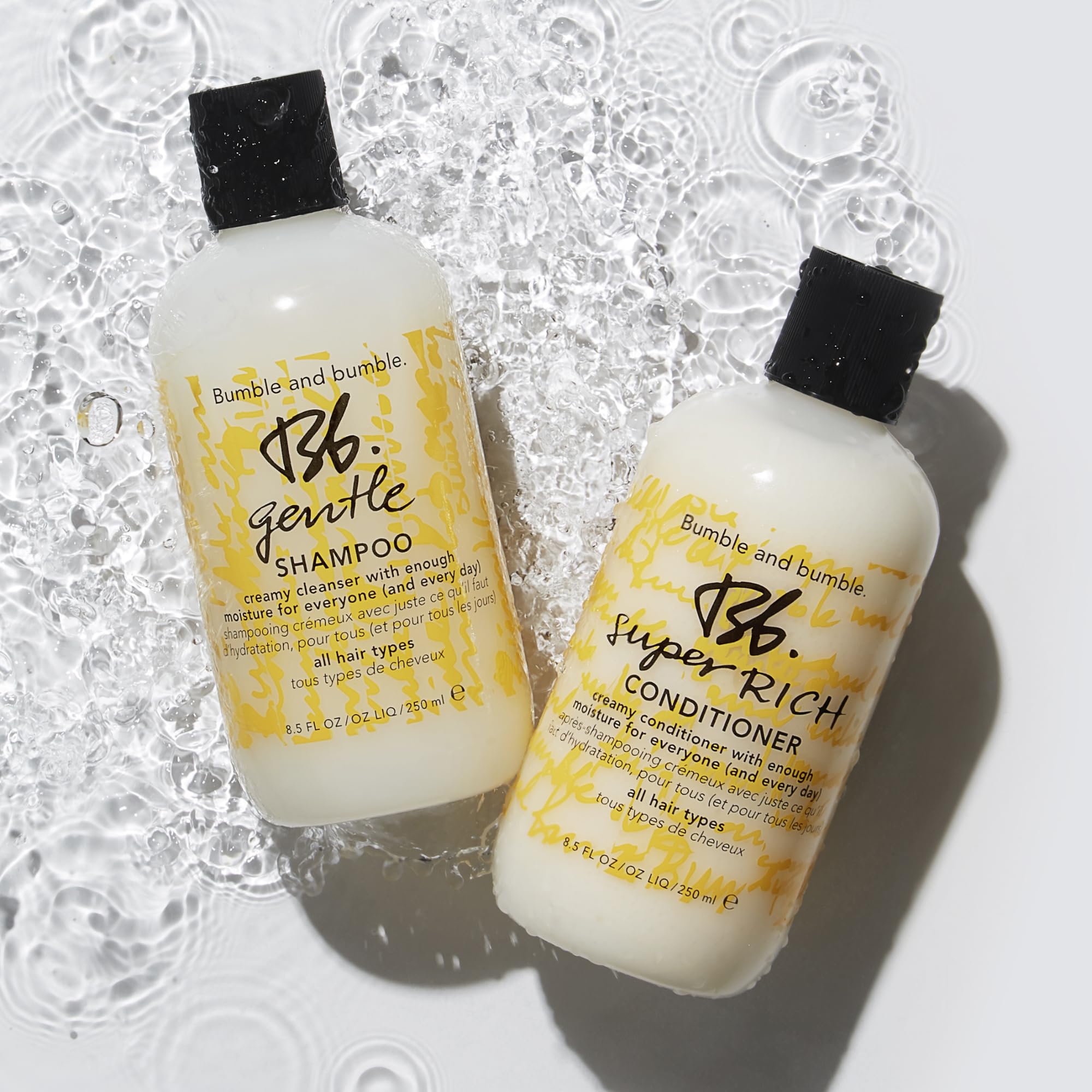 Model hair shows hydrated shine after using Bumble and bumble shampoo