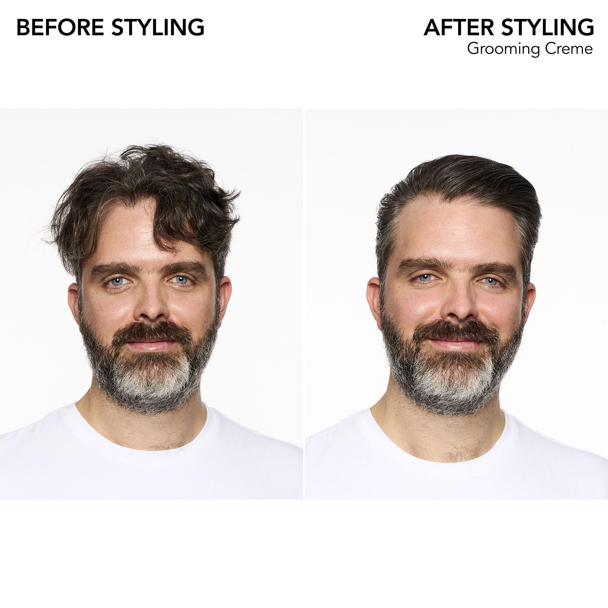 Hair application shot demonstrates easy distribution and natural separation.