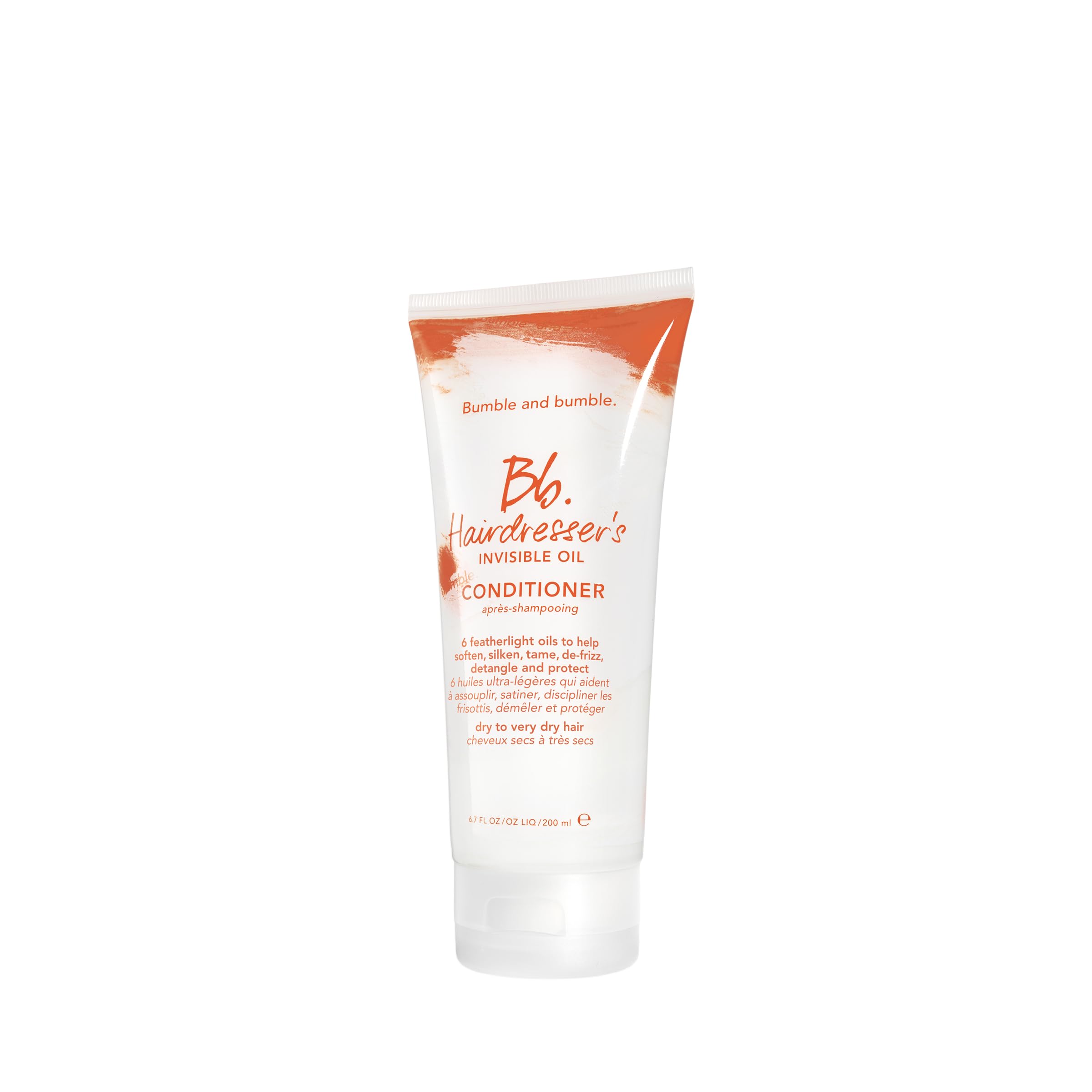 Bumble and bumble Hairdresser's Invisible Oil Hydrating Conditioner bottle provides lightweight frizz reduction for dry hair