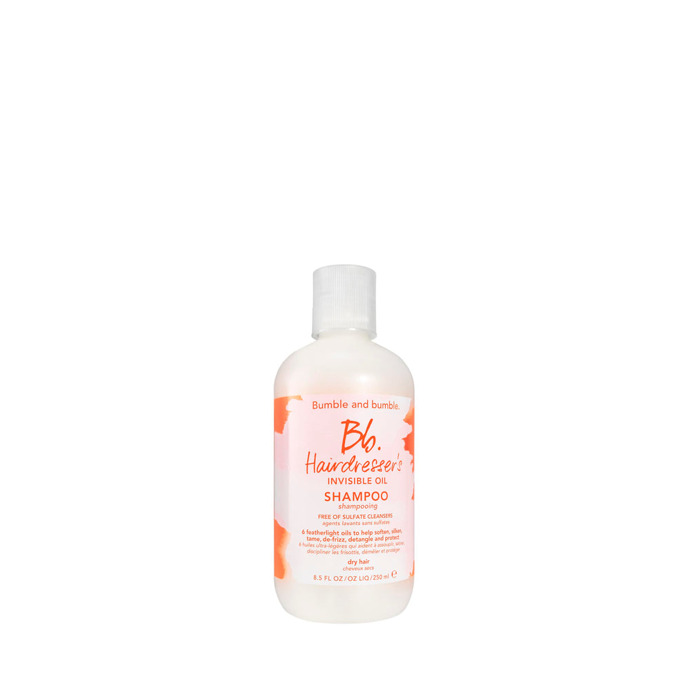 Bumble and bumble Hairdresser's Invisible Oil Hydrating Shampoo bottle highlights lightweight frizz control.