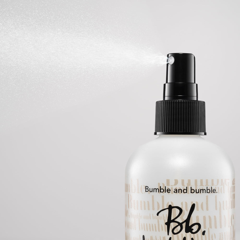Bumble and bumble holding hairspray finished-style hair shows long-lasting shape with ease.