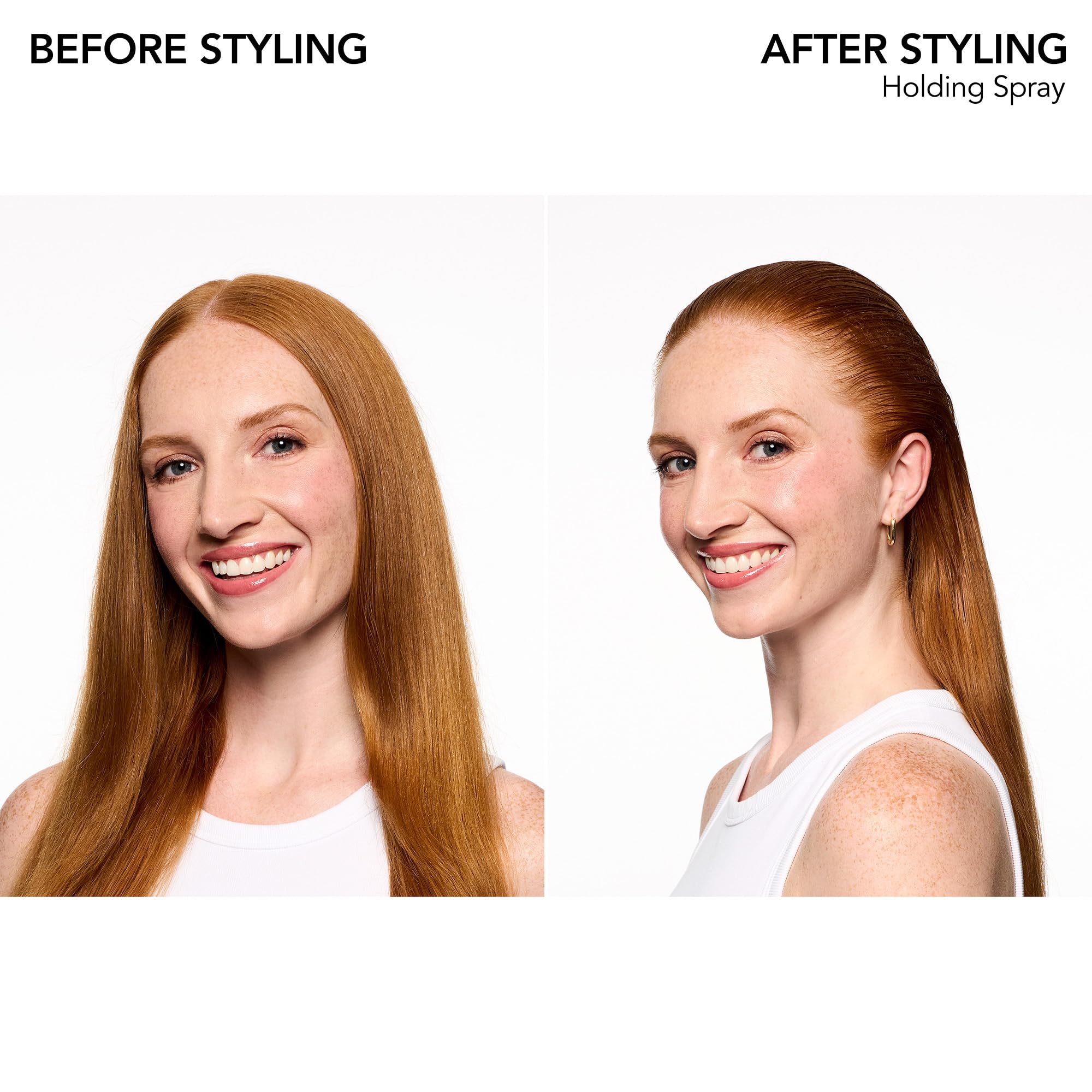 Bumble and bumble holding hairspray pump-action highlights precise application for controlled styling.