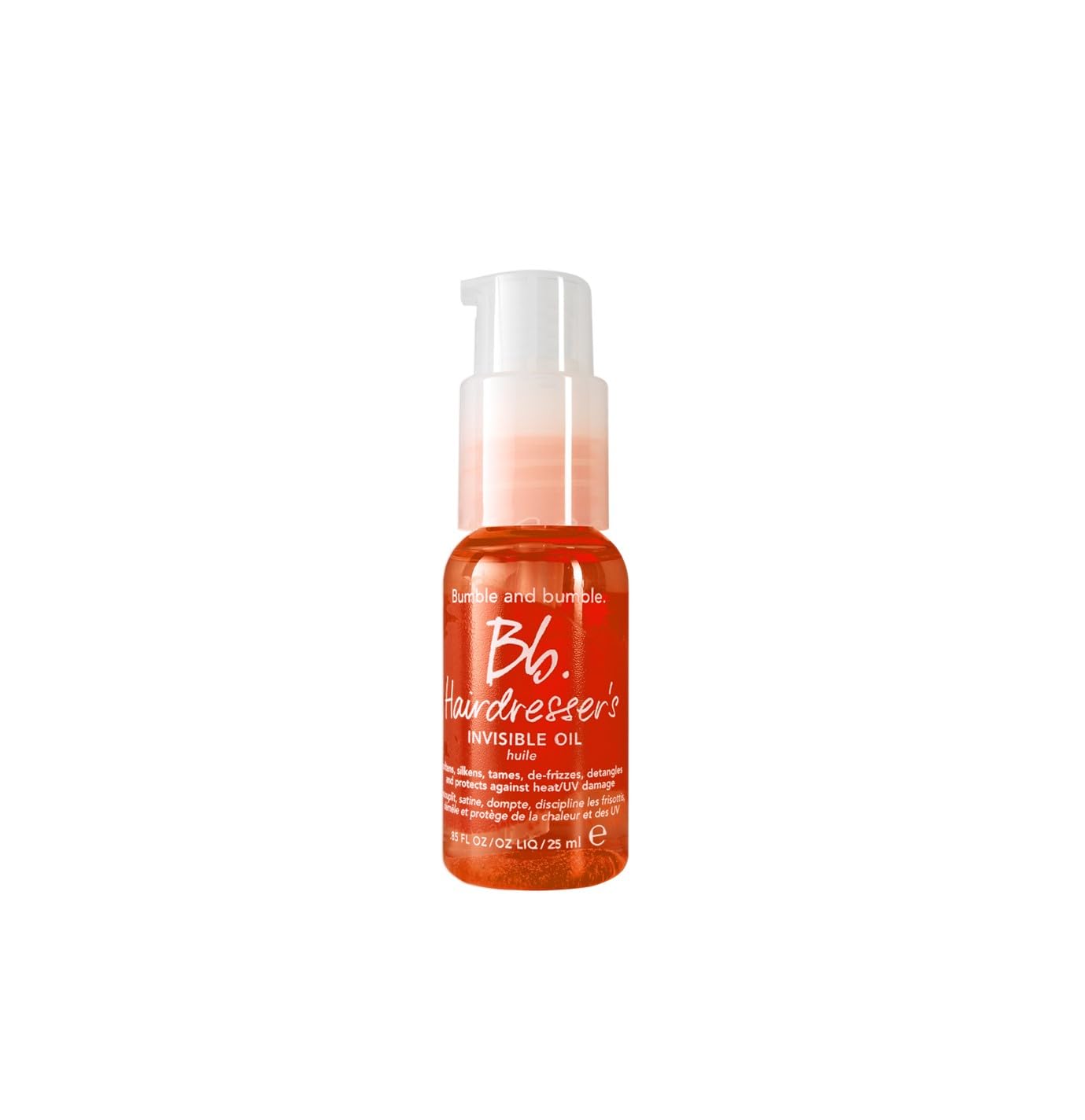 Bumble and bumble Invisible Oil bottle ready for quick frizz control and shine.